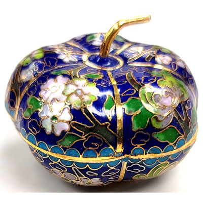 CLOISONNE BOX12 2"X1.75" BLUE